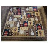 Christmas Quilt w/ 2  Matching Pillow Cases