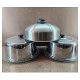 3 Stainless Steel Dome Cake Plate Savers