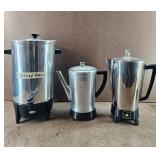 3 Vtg Coffee / Drink Percolators