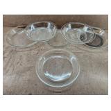 6 Misc. Clear Glass Pie Dishes