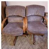2 Vtg Douglas Swivel Rolling Chairs