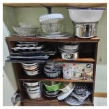Misc. Baking Collection w/ Wooden 3 Tier Shelf