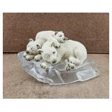 Resting Polar Bear Family Keeping Watch Figurine