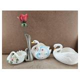 Vtg Swan Planters & Vase Collection - Plus