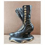 Vtg Alantic Mold Ceramic Victorian Boot Vase