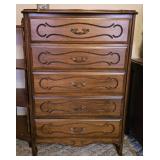 Vtg Wooden 5 Drawer Dresser