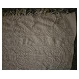Queen Size White Chenille Blanket
