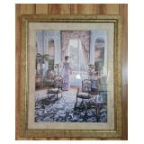 Victorian Lady Looking Out Window Framed Art Print