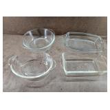 4 Clear Glass Baking Dishes
