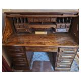 Vtg Oak Creek by Riverside Roll Top Desk