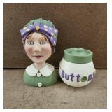 Matching Button Jar & Pin Cushion Head