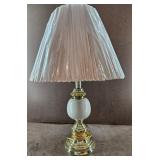 Brass & Cream Vtg Table Lamp