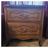 Wooden 2 Drawer Nightstand