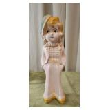 Vntg Chalkware Girl