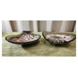 2pc Murano Style Folded Glass