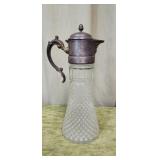 Vntg Honeycomb Glass Pitcher/Decanter