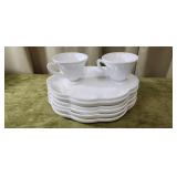 8pc Milk Glass