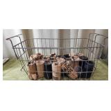 18pc Misc Phonograph Wax Cylinders w/Basket