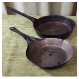 Vntg 2pc Steel Skillets
