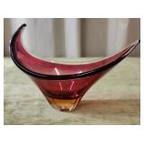 Vntg Two Tone Murano Style Tray