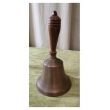 Vntg Brass Bell w/ Wooden Handle