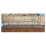 Henn & Hart Rectangular Gold & Glass TV Stand