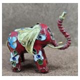 Miniature Cloisonne Elephant Figurine