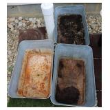 3 Large Rectangle Galvanized Gardening Planters