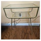 Gold & Glass Curved Side Table