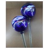 2 Garden Glass Planter Decor Globes