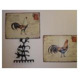 Rooster Metal Postcards Kitchen Decor