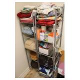 2 Storage Shelves w/ Contents