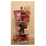 Bathroom Rack w/ Bath Salts & Beauty Products