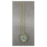 Vtg Corday Floral Locket Necklace