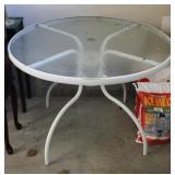 White/ Glass Outdoor Patio Table