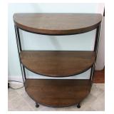 3 Tier Half Moon Console Side Table