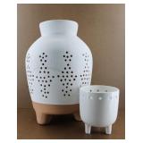 Large & Small Terracotta/ Ceramic Footed Pots