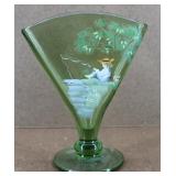 Vintage Fenton Stretch Fan Glass Signed