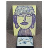 Small Buddha Canvas Art w/ Zen Garden
