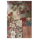 7 Multi Colored Floral Rugs & Runner