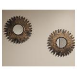 Small Gold Sunburst Mirrors