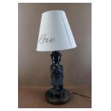 Wooden Hand Carved Base Lamp