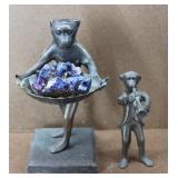 Vtg Brass Monkey Soap Dish & Musician Monkey