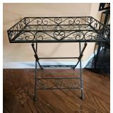 Southern Living Metal & Glass Tray Table