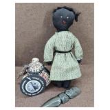 Vtg Black Americana Doll w/ Zulu Basket - Plus