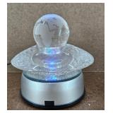Globe Illuminated Glass Spinning Display