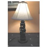 Wooden Hand Carved Base Table Lamp