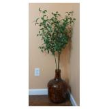 Faux Plant in Amber Jug Full of Wine Corks