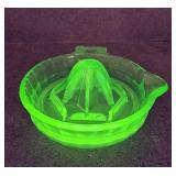 Green Dression Uranium Glass Juicer