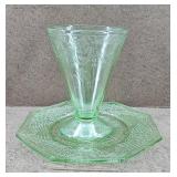 Drepression Uranium Sundae Dish w/ Plate